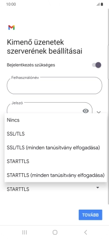 Válaszd az SSL/TLS lehetőséget.