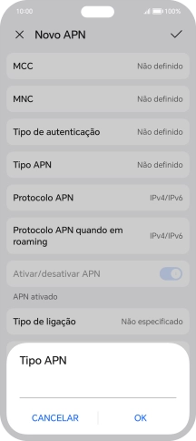 Introduza mms e prima OK.