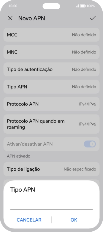 Introduza mms e prima OK.