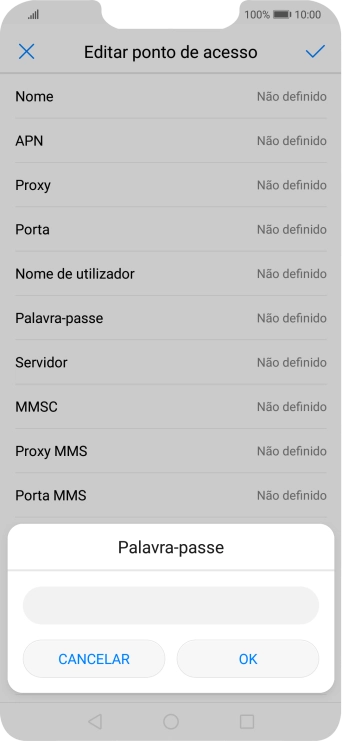 Introduza vodafone e prima OK.