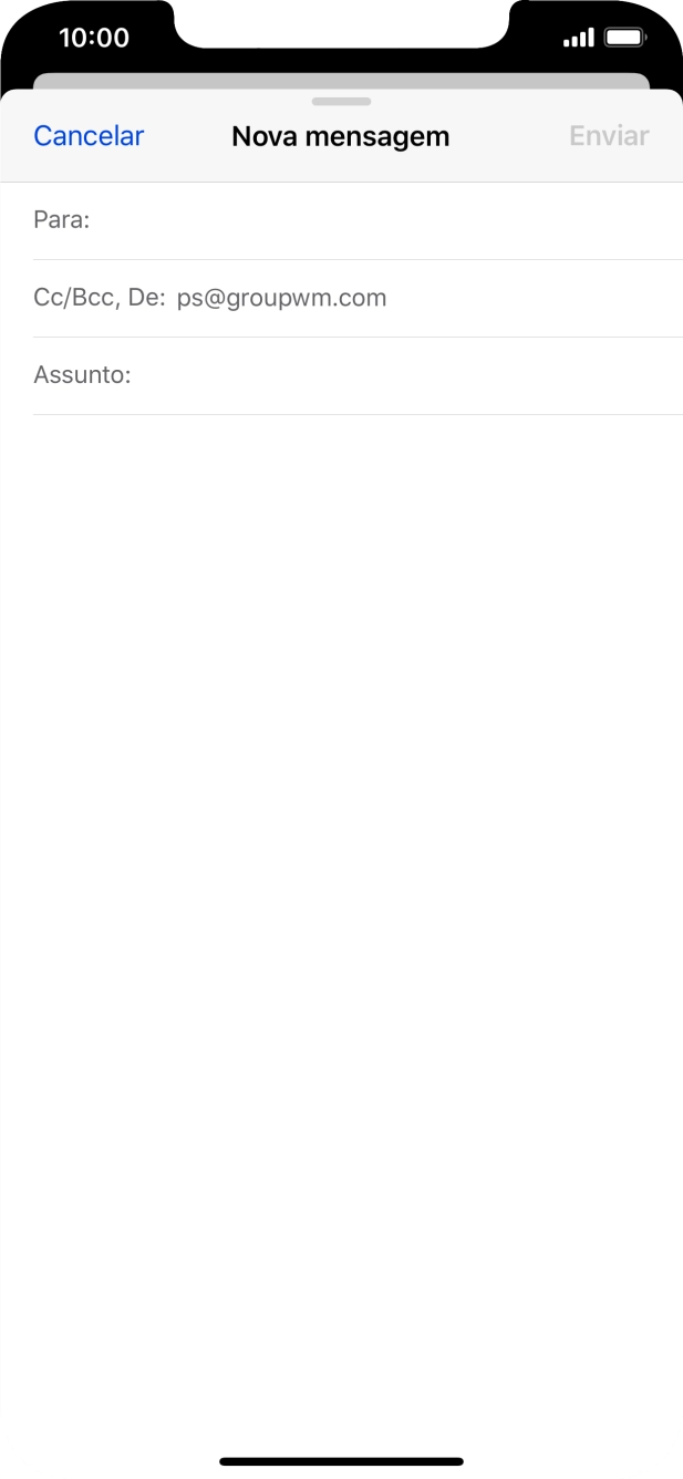 Prima Para: e introduza as primeiras letras do nome do destinatário.