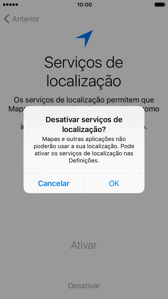 Se desativar a função, prima OK.