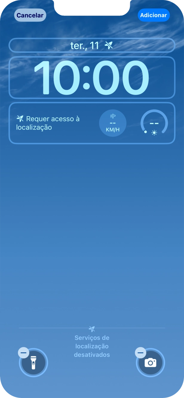 Se pretender personalizar a visualização da data no ecrã de bloqueio, prima o widget de data e siga as indicações no ecrã para escolher a visualização pretendida para o widget.