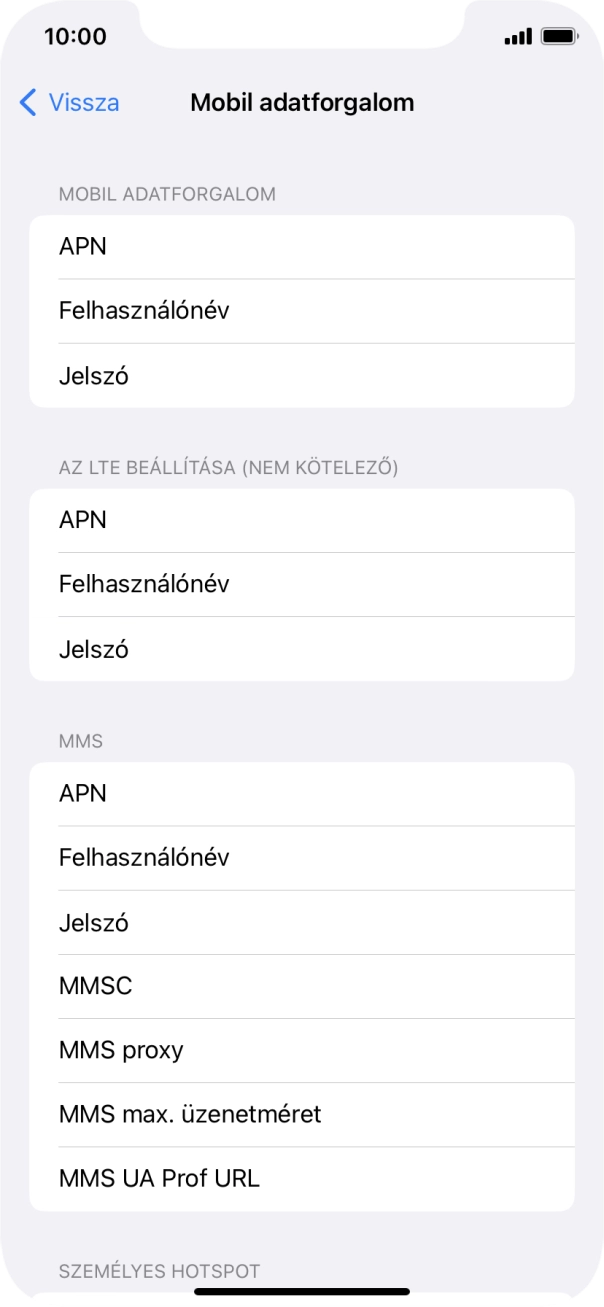 Válaszd az APN lehetőséget. Amennyiben előfizetésed van, írd be azt, hogy internet.vodafone.net.