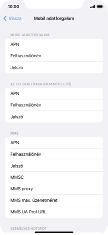 Válaszd az APN lehetőséget. Amennyiben előfizetésed van, írd be azt, hogy internet.vodafone.net.
