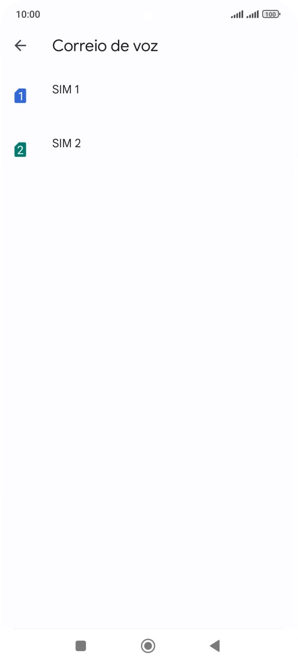 Prima o cartão SIM pretendido.