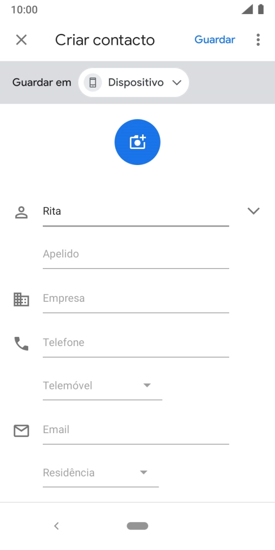 Prima Apelido, e introduza o apelido pretendido.