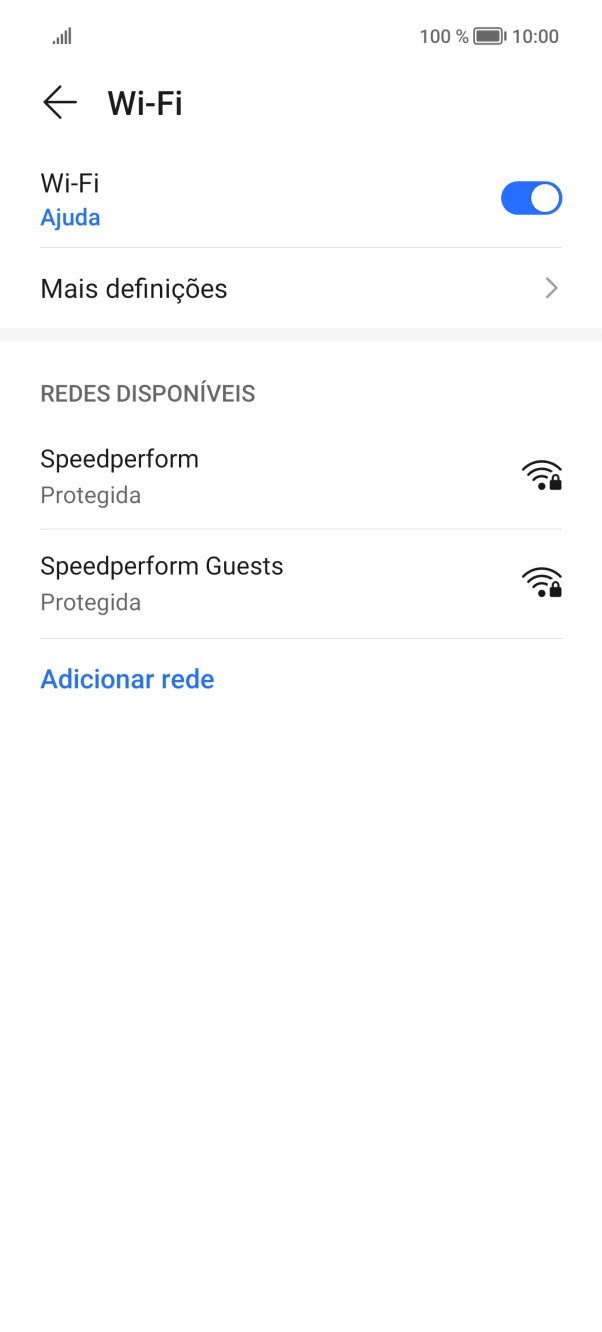 Prima a rede Wi-Fi pretendida.