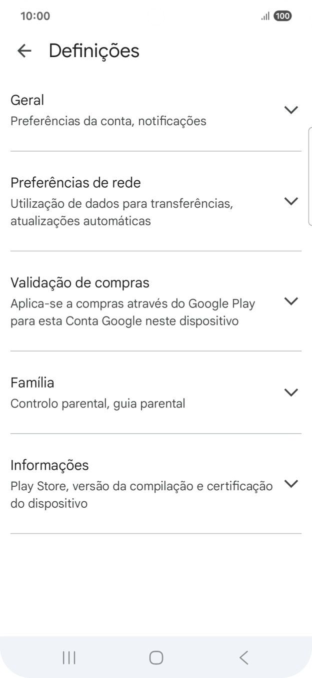 Prima Preferências de rede.