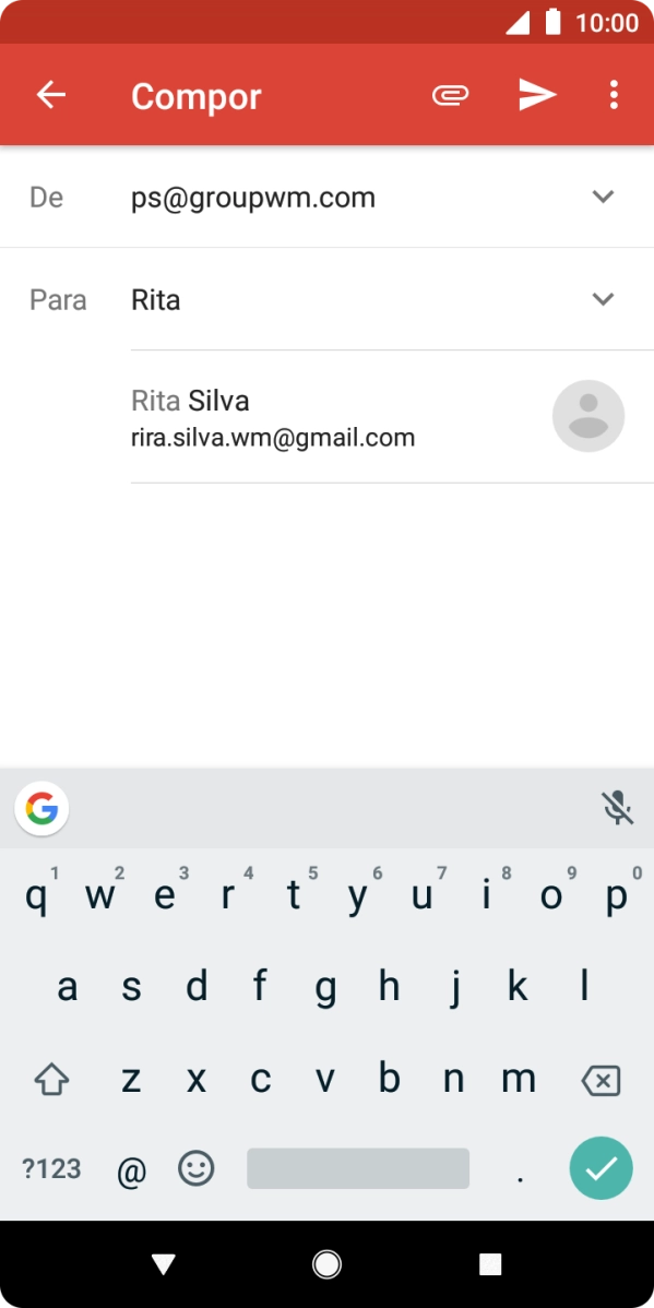 Prima o contacto pretendido.