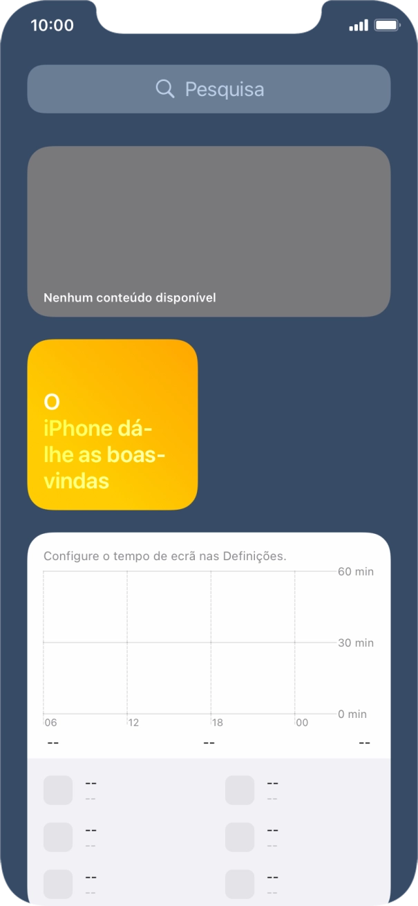 Mantenha premida por um instante a pilha de widgets pretendida.