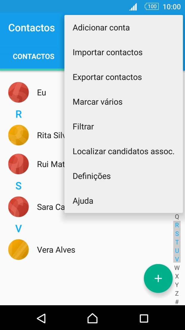 Prima Importar contactos.