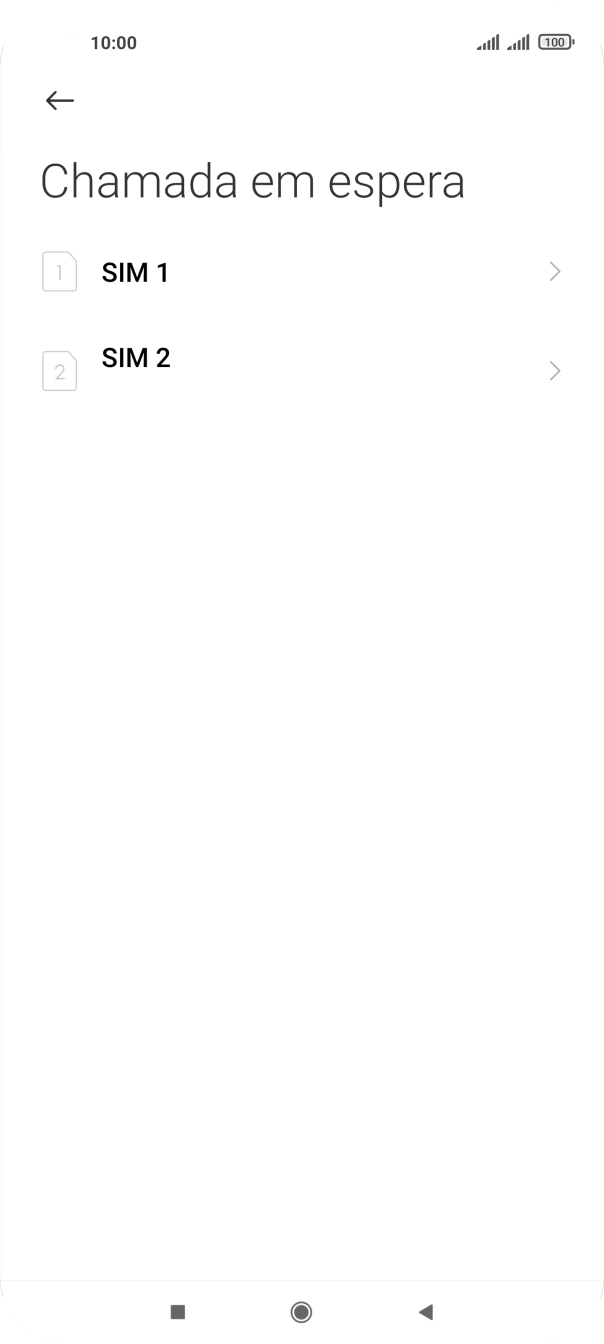 Prima o cartão SIM pretendido.