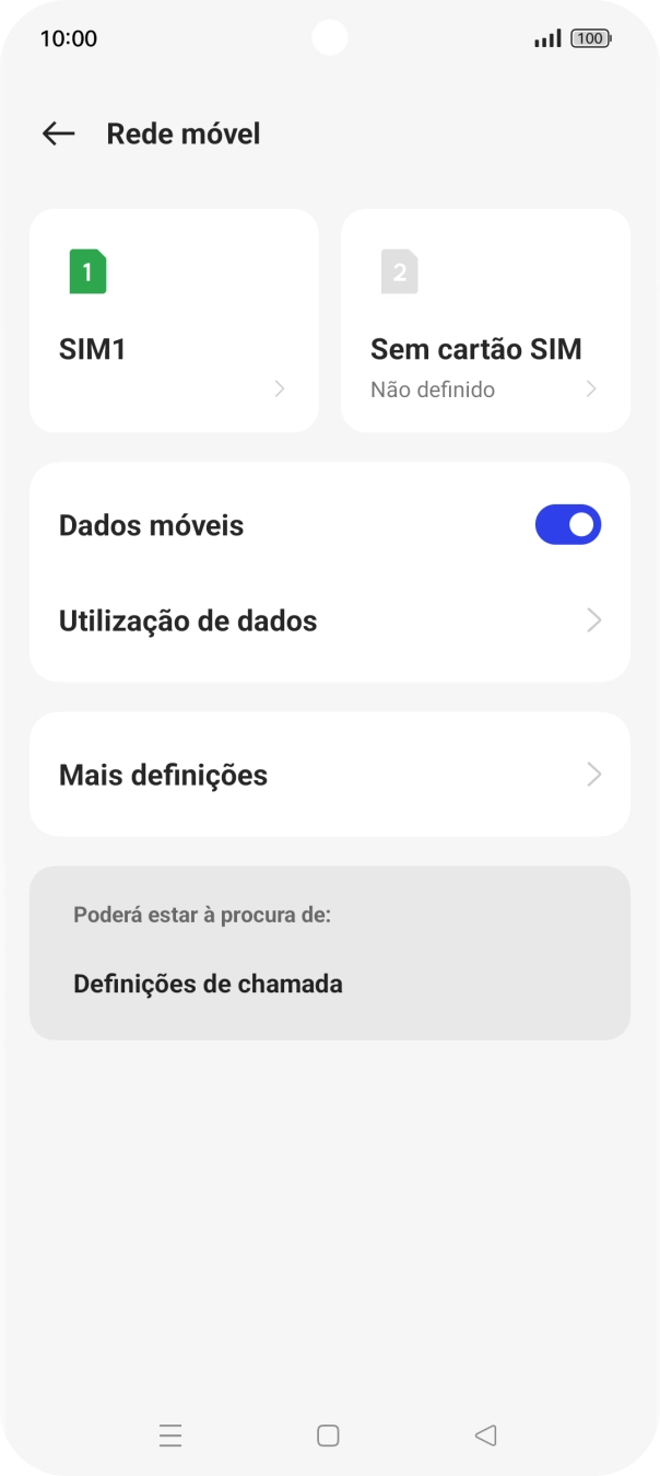 Prima o nome do cartão SIM.