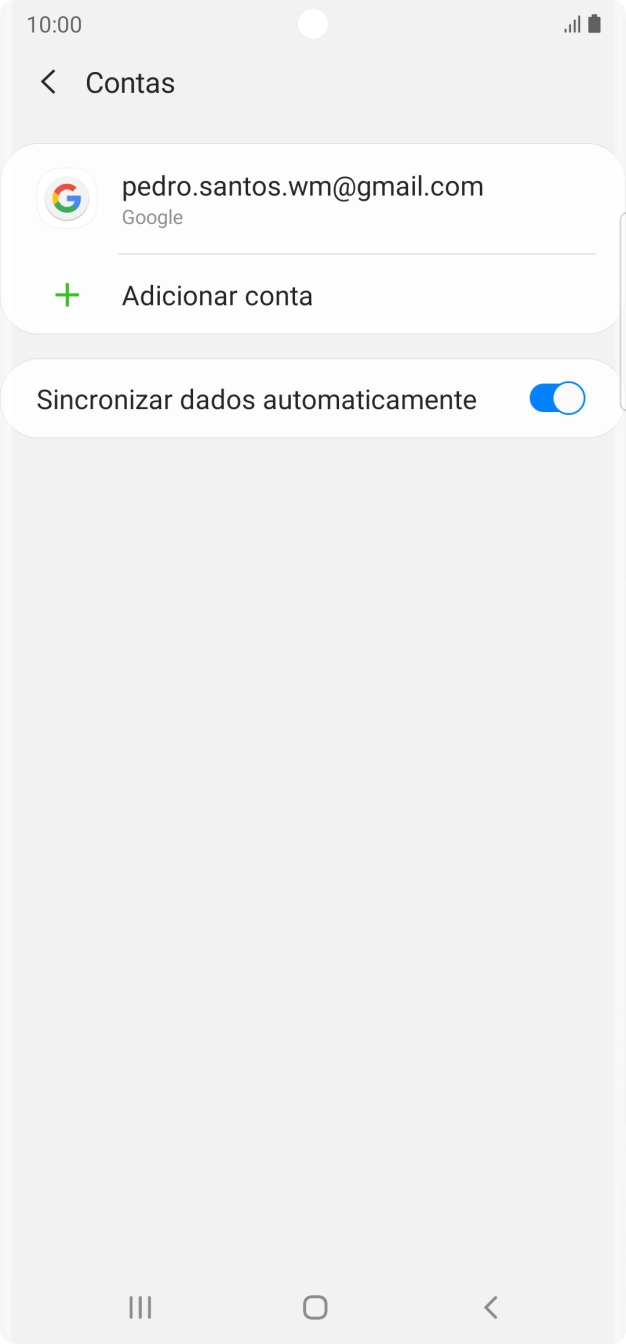 Prima Adicionar conta.