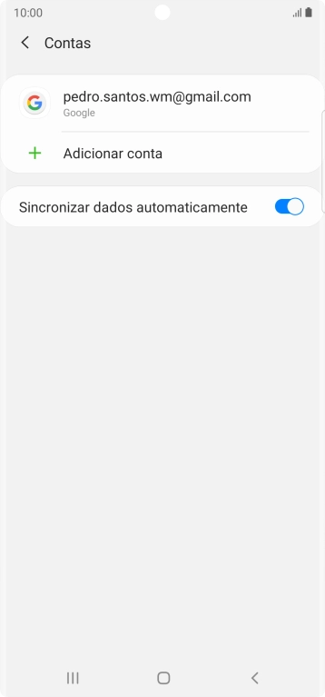 Prima Adicionar conta.