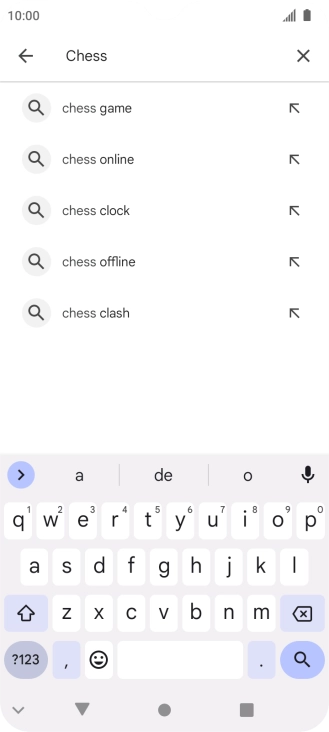 Introduza o nome ou categoria da app pretendida e prima o ícone para pesquisar.
