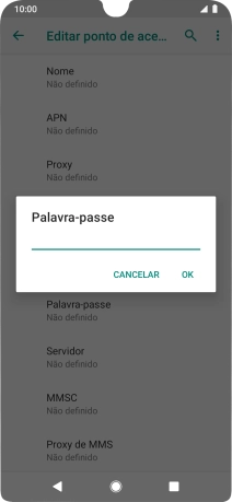 Introduza vodafone e prima OK.