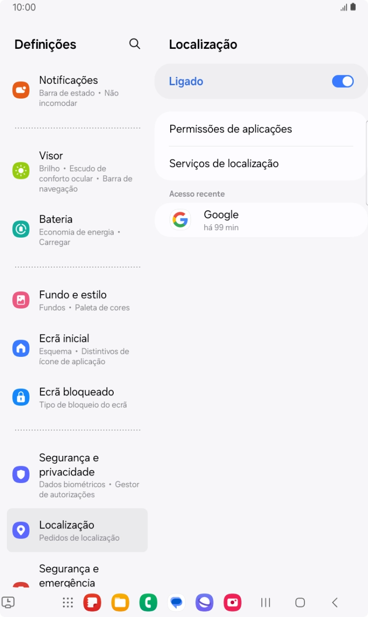 Prima Permissões de aplicaçãoes.