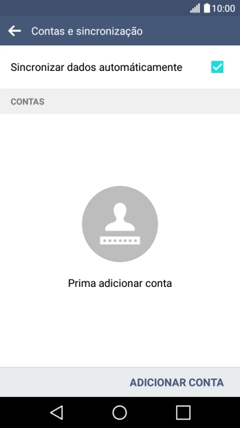 Prima ADICIONAR CONTA.