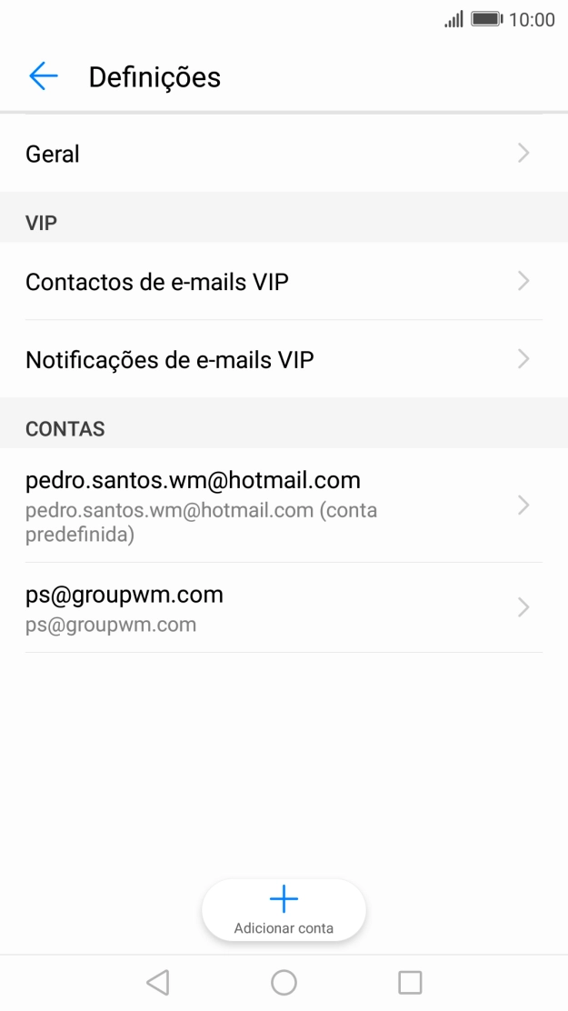 Prima a conta de e-mail pretendida.