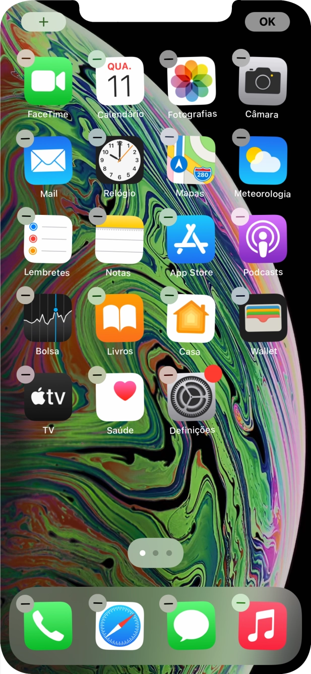 Prima o ícone de páginas do ecrã inicial.