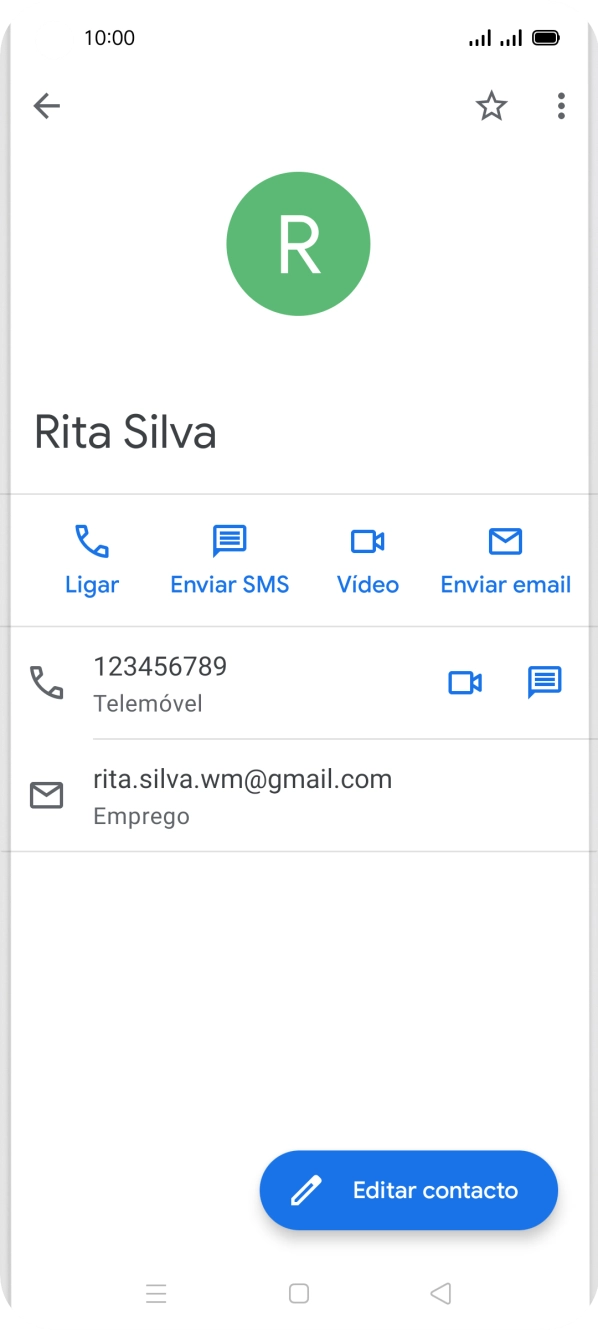 Prima o ícone de chamada ao lado do número pretendido.
