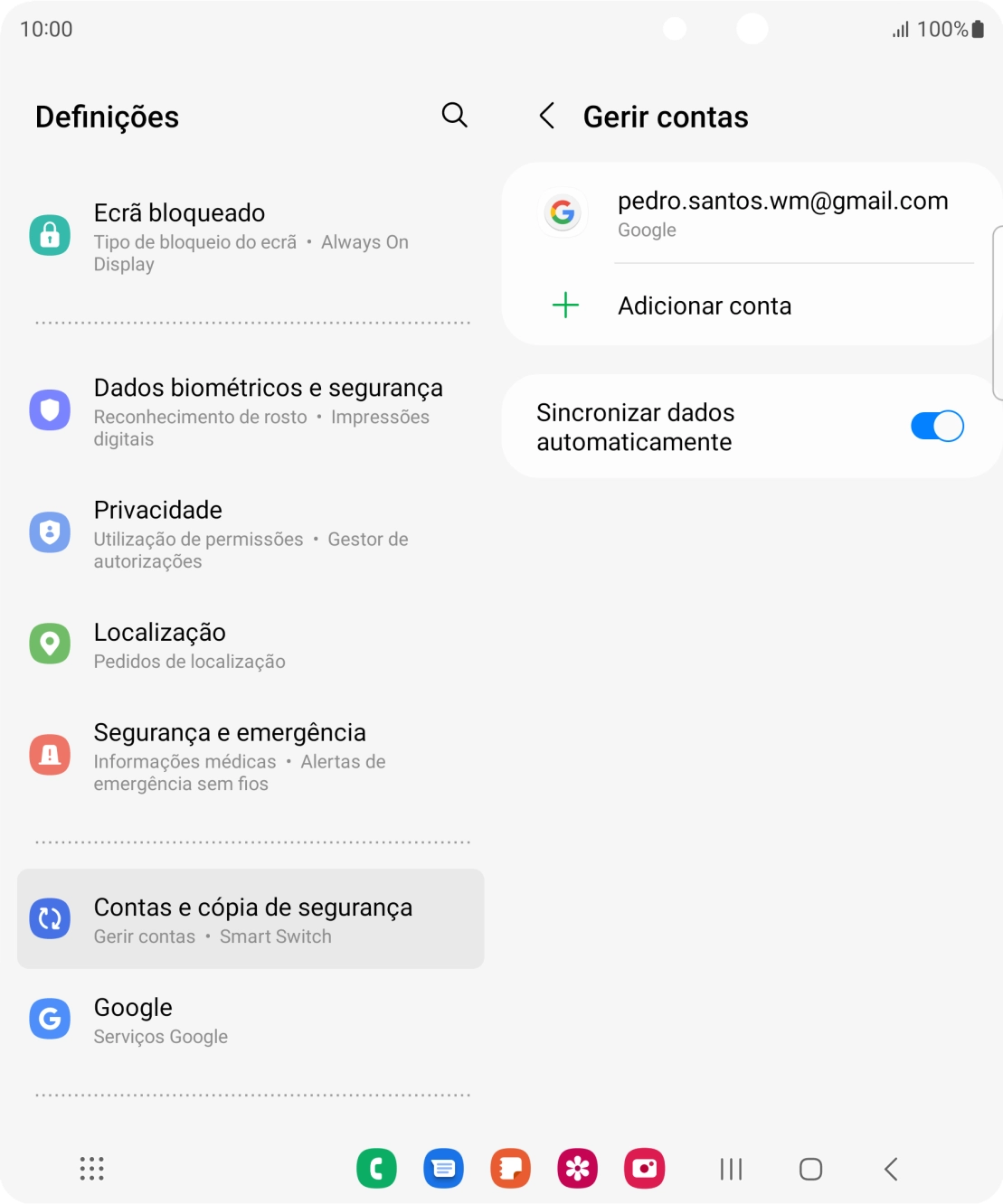 Prima Adicionar conta.
