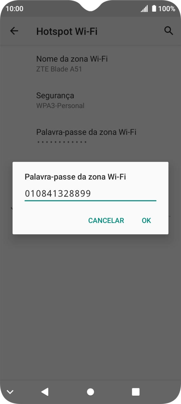 Introduza a password pretendida e prima OK.