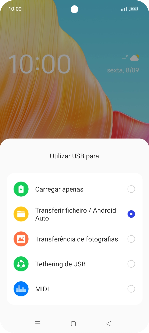 Prima Transferir ficheiro / Android Auto.