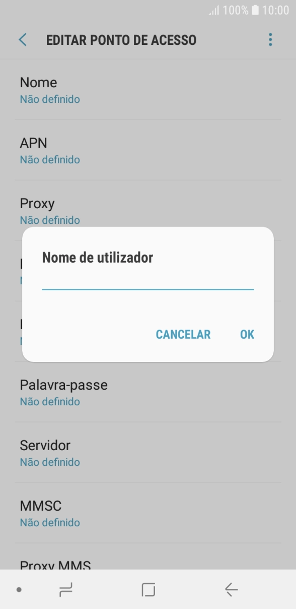 Introduza vodafone e prima OK.