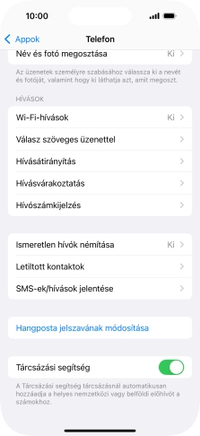 Válaszd a Hívószámkijelzés lehetőséget.