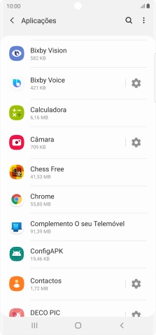 Prima a app pretendida.