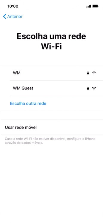 Prima a rede Wi-Fi pretendida.