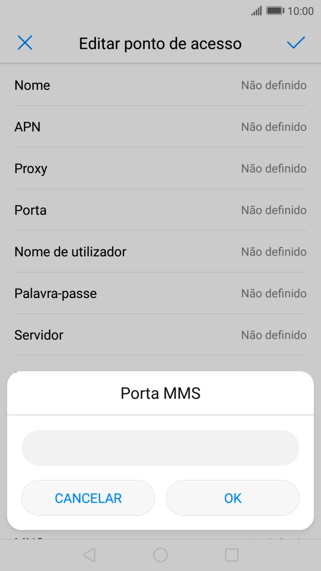 Introduza 80 e prima OK.