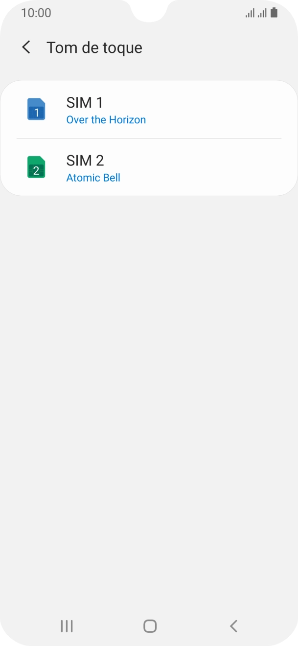 Prima o cartão SIM pretendido.