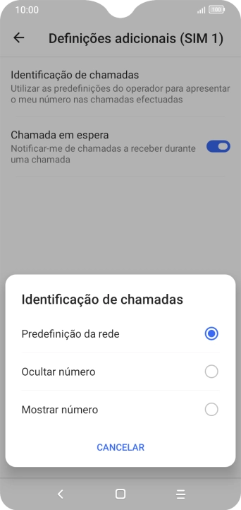 Prima Mostrar número para ativar a visualização do seu número.
