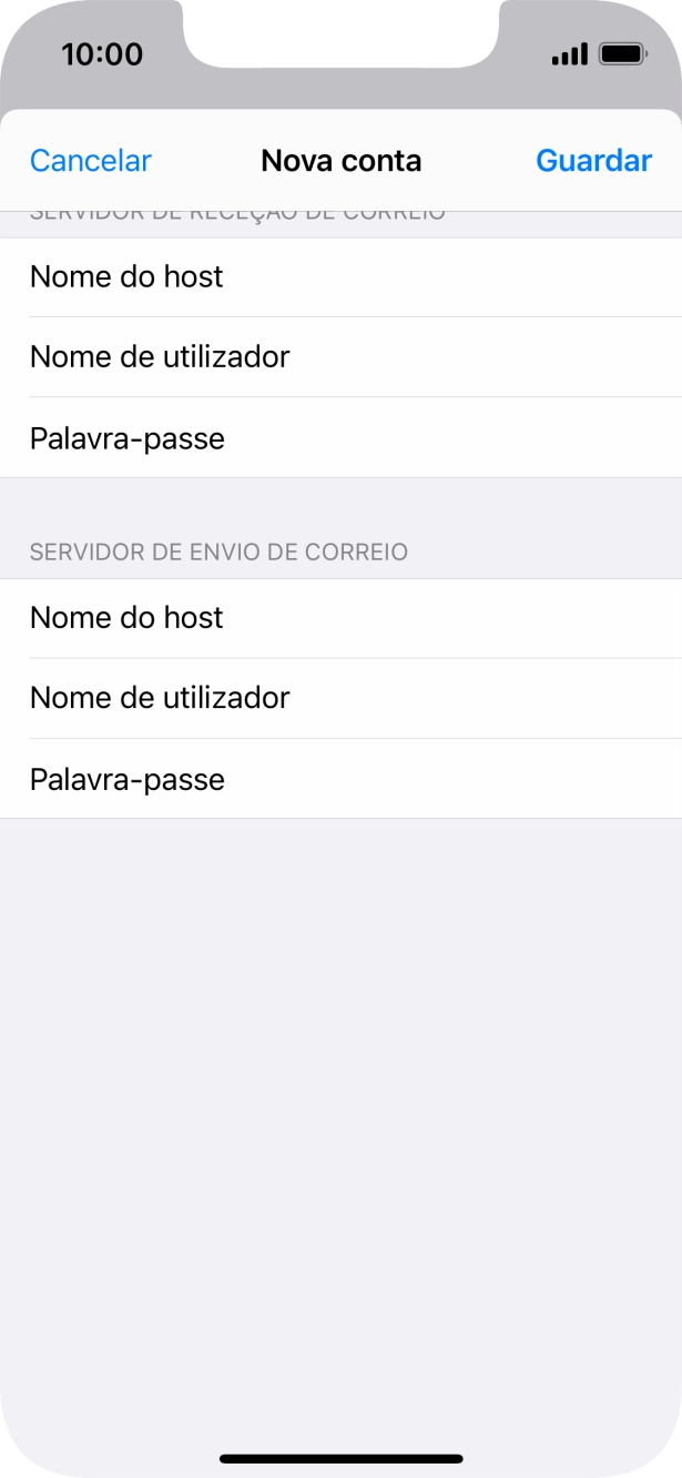 Prima Guardar. A sua conta de e-mail está agora configurada. Se pretender escolher definições adicionais para o servidor de receção e envio, siga os passos seguintes.