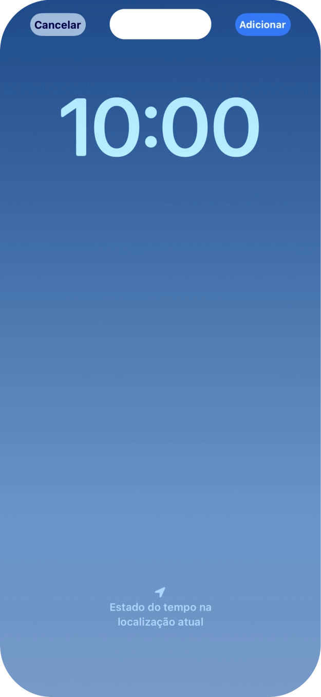 Se pretender personalizar a visualização da data no ecrã de bloqueio, prima o widget de data e siga as indicações no ecrã para escolher a visualização pretendida para o widget.