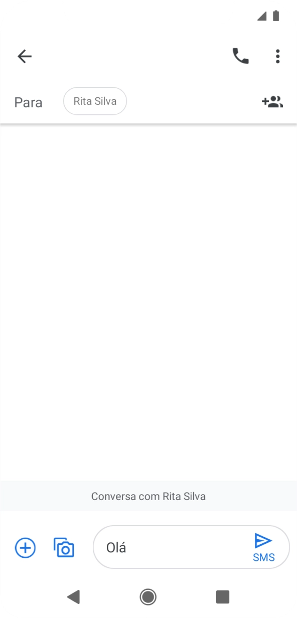 Prima o ícone para enviar quando terminar de escrever a sua mensagem curta.