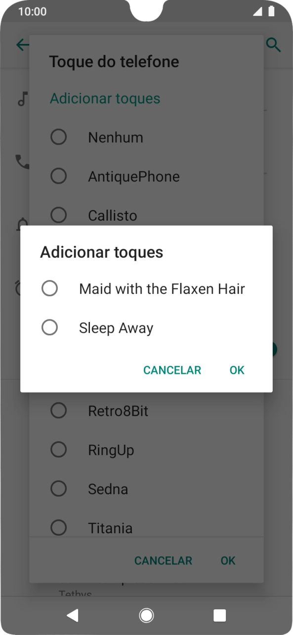 Prima o tom de toque pretendido.