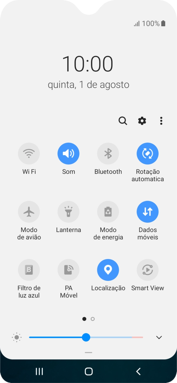 Prima o ícone de definições.