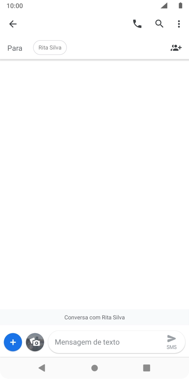 Prima o campo de escrita e escreva o texto da sua mensagem curta.