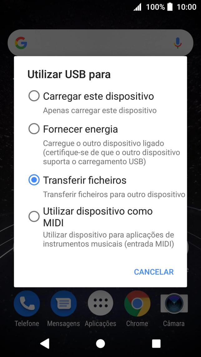Prima Transferir ficheiros.