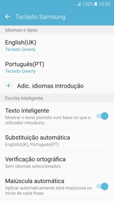 Prima o idioma pretendido.