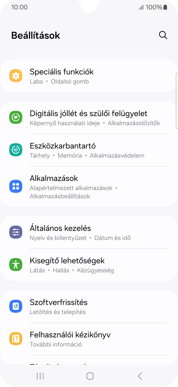 Válaszd az Általános kezelés lehetőséget.