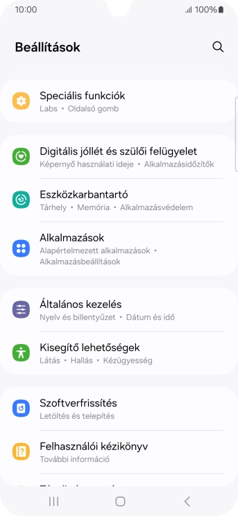 Válaszd az Általános kezelés lehetőséget.