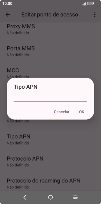 Introduza mms e prima OK.