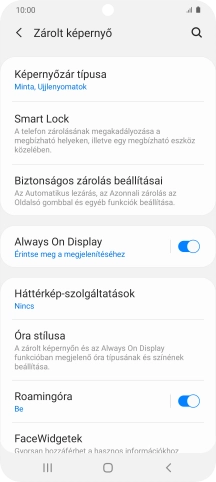 Válaszd a Képernyőzár típusa lehetőséget, és írd be az extra képernyőzárkódot, amit korábban már beállítottál.