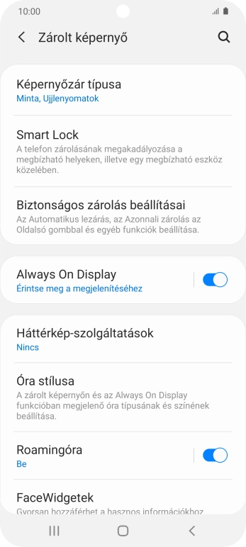 Válaszd a Képernyőzár típusa lehetőséget, és írd be az extra képernyőzárkódot, amit korábban már beállítottál.